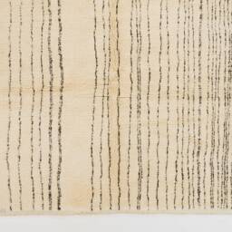 Handmade Beni Ourain Rug Moroccan Berber Wool Rug, Brown Stripes - thumbnail 3