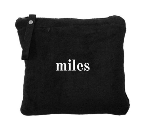 Monogrammed Travel Fleece Blanket With Case, Custom Embroidered Packable Blanket, Gift For College Student - image 1