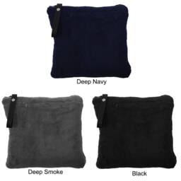 Monogrammed Travel Fleece Blanket With Case, Custom Embroidered Packable Blanket, Gift For College Student - thumbnail 3