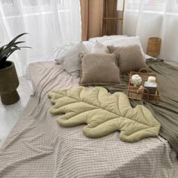 Organic Cotton Leaf Play Mat Montessori Nursery Rug - thumbnail 3