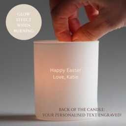 Personalised Easter Candle - Spring Engraved Refillable Soy Custom Text - thumbnail 3