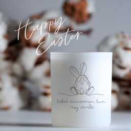Personalised Easter Candle - Spring Engraved Refillable Soy Custom Text - thumbnail 1
