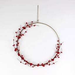 Faux Berries Wreath 3 Sizes // Christmas Brass Hoop - thumbnail 1