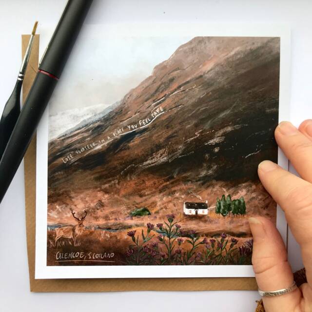 Lose Yourself in A Place Your Feel Safe Glen Coe Art Print/Greeting Card Bookmark - image 1