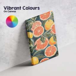 Retro Grapefruit & Lemon Botanical Repeat Canvas Wall Art Print Decor Picture Ready To Hang - thumbnail 4