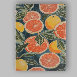 Retro Grapefruit & Lemon Botanical Repeat Canvas Wall Art Print Decor Picture Ready To Hang - thumbnail 1