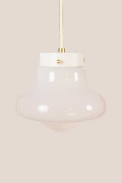 Lara Vintage Pendant Light Mcm Hanging Handcrafted Glass Lamp Retro Ceiling Fixture Yugoslavia Gold Brass - image 1