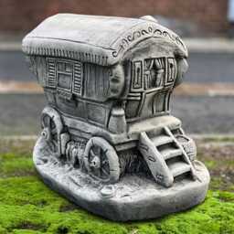 Concrete Train Wagon Statue Cement Railway Car Ornament Garden With Dog Decoration Yard Sculpture Train Lover Gift Yard Art - thumbnail 2
