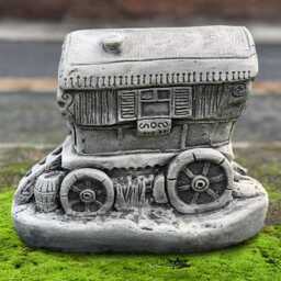 Concrete Train Wagon Statue Cement Railway Car Ornament Garden With Dog Decoration Yard Sculpture Train Lover Gift Yard Art - thumbnail 3