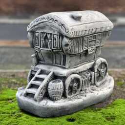 Concrete Train Wagon Statue Cement Railway Car Ornament Garden With Dog Decoration Yard Sculpture Train Lover Gift Yard Art - thumbnail 1