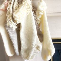 Classic Cream Christmas Stocking Handcrafted Modern Farmhouse Holiday Decor