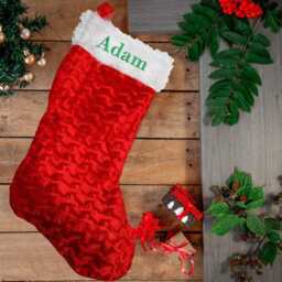 Personalised Christmas Plush Red Santa Sack & Or Stocking Embroidered With Name Gift Set - Xmas Bag Kids Matching Sets - thumbnail 4
