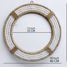 Nautical Coastal Rope Round Mirror Farmhouse Wall Decor For Hallway, Nursery, Bathroom Beach - thumbnail 3