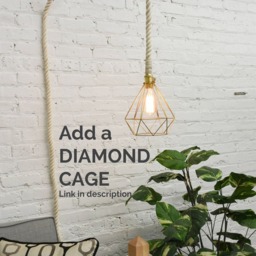 Rope Pendant Light - White Cotton Modern Industrial Manila Rustic Lighting Hardwired Or Plug in Light Farmhouse - thumbnail 2