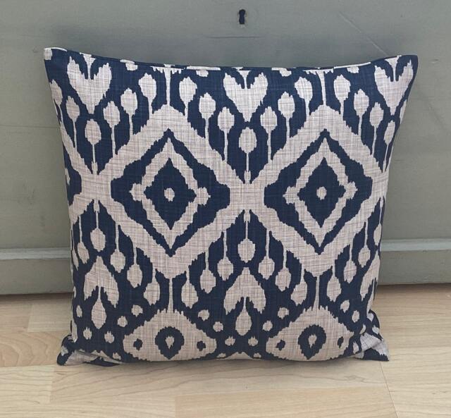 Extra Large Kilim Print Pillow Cover Ink Blue Moroccan Cushion Sham - image 1