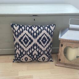 Extra Large Kilim Print Pillow Cover Ink Blue Moroccan Cushion Sham - thumbnail 3