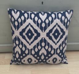 Extra Large Kilim Print Pillow Cover Ink Blue Moroccan Cushion Sham - thumbnail 1