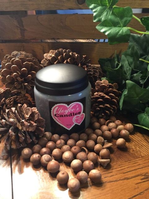 Leather Handmade Hand Poured 16 Oz Soy Candle in Apothecary Jar With Rustic Lid - image 1