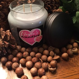 Leather Handmade Hand Poured 16 Oz Soy Candle in Apothecary Jar With Rustic Lid - thumbnail 3