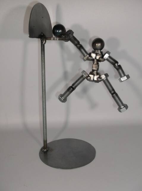 Basketball Player, Metal Bolt Figurine, Athlete, Slam Dunk, Jam - image 1