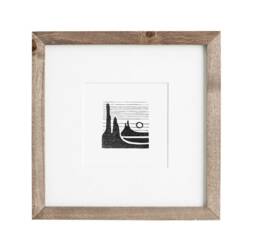 Utah No. 1, Landscape Print, Black & White Art, Original Tiny Prints, 4x4 Minimalist Illustration - thumbnail 1