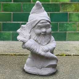 Concrete Garden Gnome With Carrot Figure Handmade Stone Sculpture Outdoor Statue Patio Decoration Cement Lover Gift - thumbnail 4