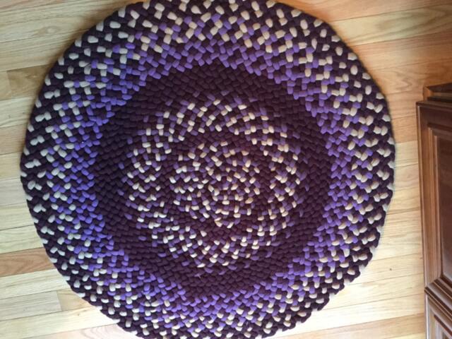 Item #170 Burgundy, Grape, Tan Circle Rug - image 1