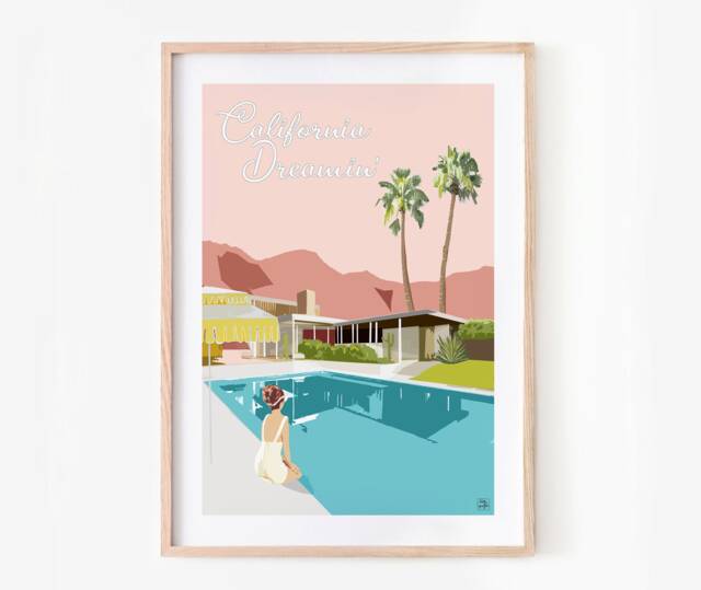 Decorative Poster California Dreamin' , Palm Springs