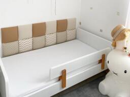 Square Peel & Stick Upholstered Wall Panels, Cotton Color-Selection Cute Bed Headboard Sideboard Decoration, Kids Twin Single Tiles - thumbnail 1