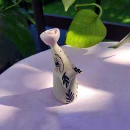 "Hand-Sculpted Ceramic Totem, ""Flowery Spirit" - thumbnail 4