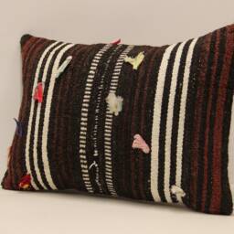 Throw Lumbar Kilim Pillow 14x20 in - 35x50 cm Boho Pillowcover Kilim Cushion Cover Tribal Pillow 4Bef-640 - thumbnail 3