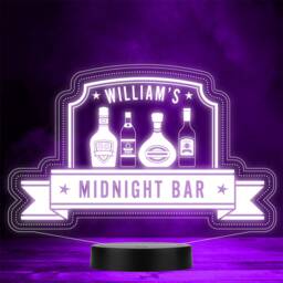 Midnight Home Bar Man Cave Drink Alcohol Bottles Stars Colour Change Night Light - thumbnail 1
