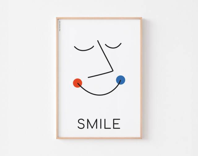 Smile All Languages Poster Print Wall Art - Kawaii Japanese Baby Scandinavian Sourire French Typography ???????????? ????????? Nursery Gift ???????????? Hygge - image 1