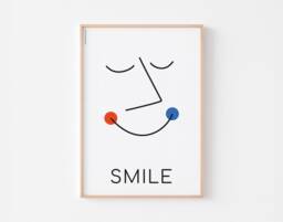 Smile All Languages Poster Print Wall Art - Kawaii Japanese Baby Scandinavian Sourire French Typography ???????????? ????????? Nursery Gift ???????????? Hygge - thumbnail 1