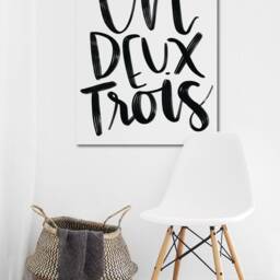 French Numbers Art Print, Un Deux Trois Typography - Digital Download - thumbnail 2