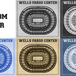 Vintage Wells Fargo Center Seating Chart Print Photo, Matte, Or Canvas - thumbnail 3