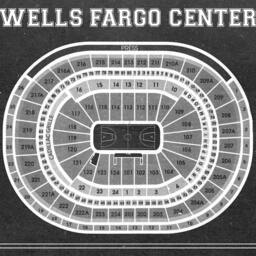 Vintage Wells Fargo Center Seating Chart Print Photo, Matte, Or Canvas - thumbnail 2