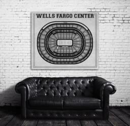 Vintage Wells Fargo Center Seating Chart Print Photo, Matte, Or Canvas - thumbnail 1