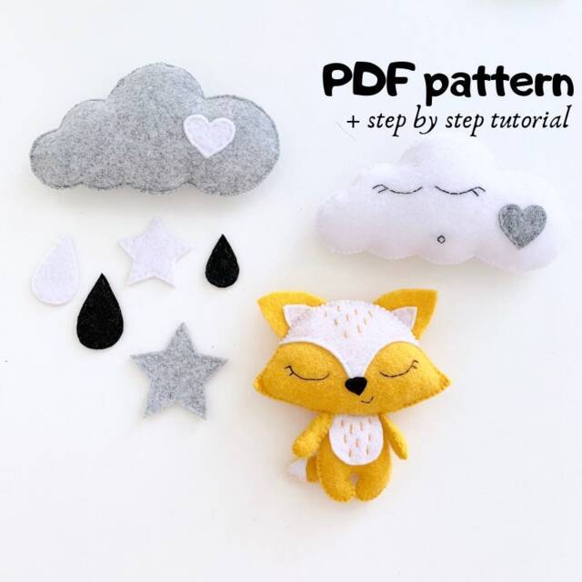 Forest Animal Crib Mobile Pattern, Forest Diy, Fox Felt Woodland Pattern - image 1