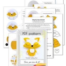 Forest Animal Crib Mobile Pattern, Forest Diy, Fox Felt Woodland Pattern - thumbnail 3