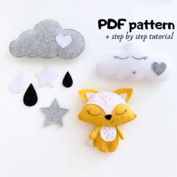 Forest Animal Crib Mobile Pattern, Forest Diy, Fox Felt Woodland Pattern - thumbnail 1