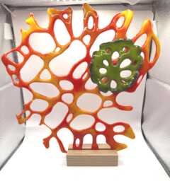Fused Glass Coral Art Piece Sculpture - thumbnail 1