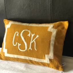 Monogram Pillow Lumbar Decorative Throw Pillow, Pillows - thumbnail 3