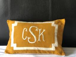 Monogram Pillow Lumbar Decorative Throw Pillow, Pillows - thumbnail 1