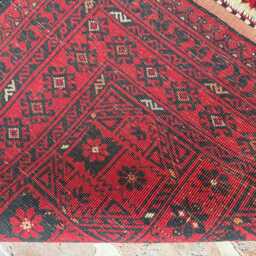 5x9 Handmade Afghan Wool Rug - Bold Red & Black Tribal Rug- Authentic Oriental Area Carpet For Living Room, Hallway Or Entryway Gift Ready - thumbnail 4
