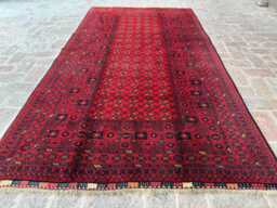 5x9 Handmade Afghan Wool Rug - Bold Red & Black Tribal Rug- Authentic Oriental Area Carpet For Living Room, Hallway Or Entryway Gift Ready - thumbnail 1