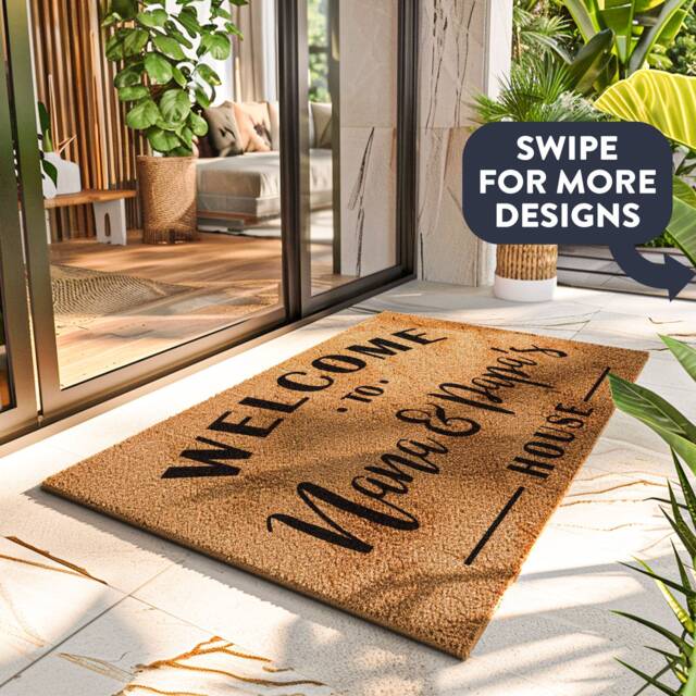 Personalized Grandparent Doormat - Handmade Custom Coir Family Name Perfect Welcome For Grandma & Grandpa - image 1