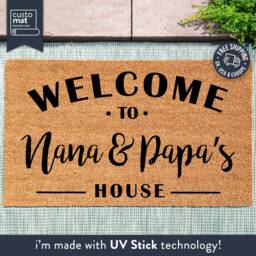Personalized Grandparent Doormat - Handmade Custom Coir Family Name Perfect Welcome For Grandma & Grandpa - thumbnail 3
