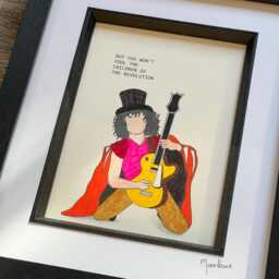 T Rex Inspired Children Of The Revolution Hand Drawn Original Framed Artwork - thumbnail 2