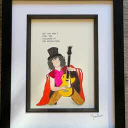 T Rex Inspired Children Of The Revolution Hand Drawn Original Framed Artwork - thumbnail 3